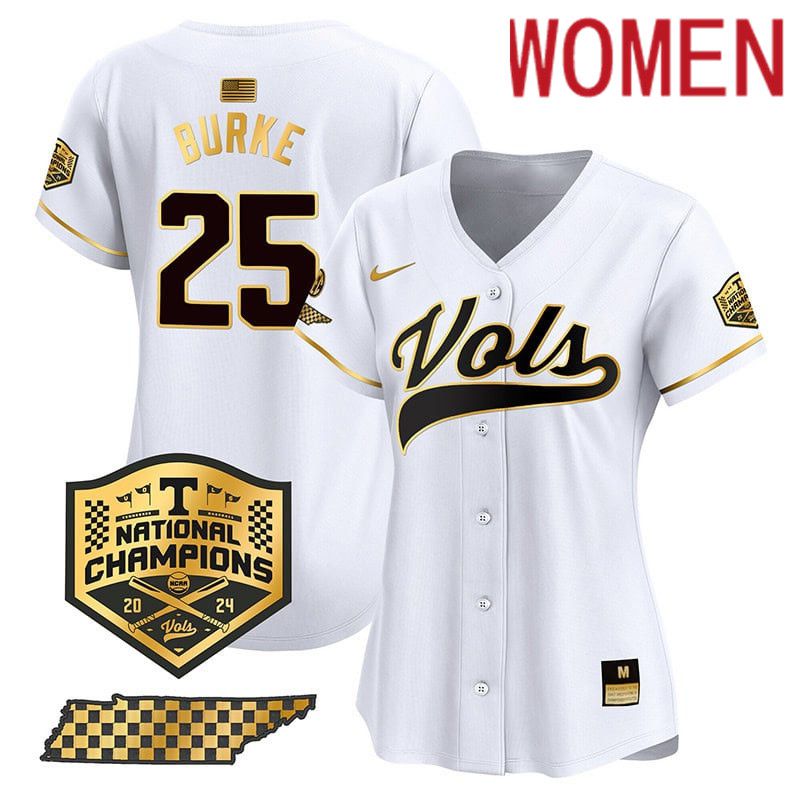 Women Tennessee Volunteers #25 Burke White 2024 Nike Champions Vapor Premier Limited NCAA Jersey style 1->women nfl jersey->Women Jersey